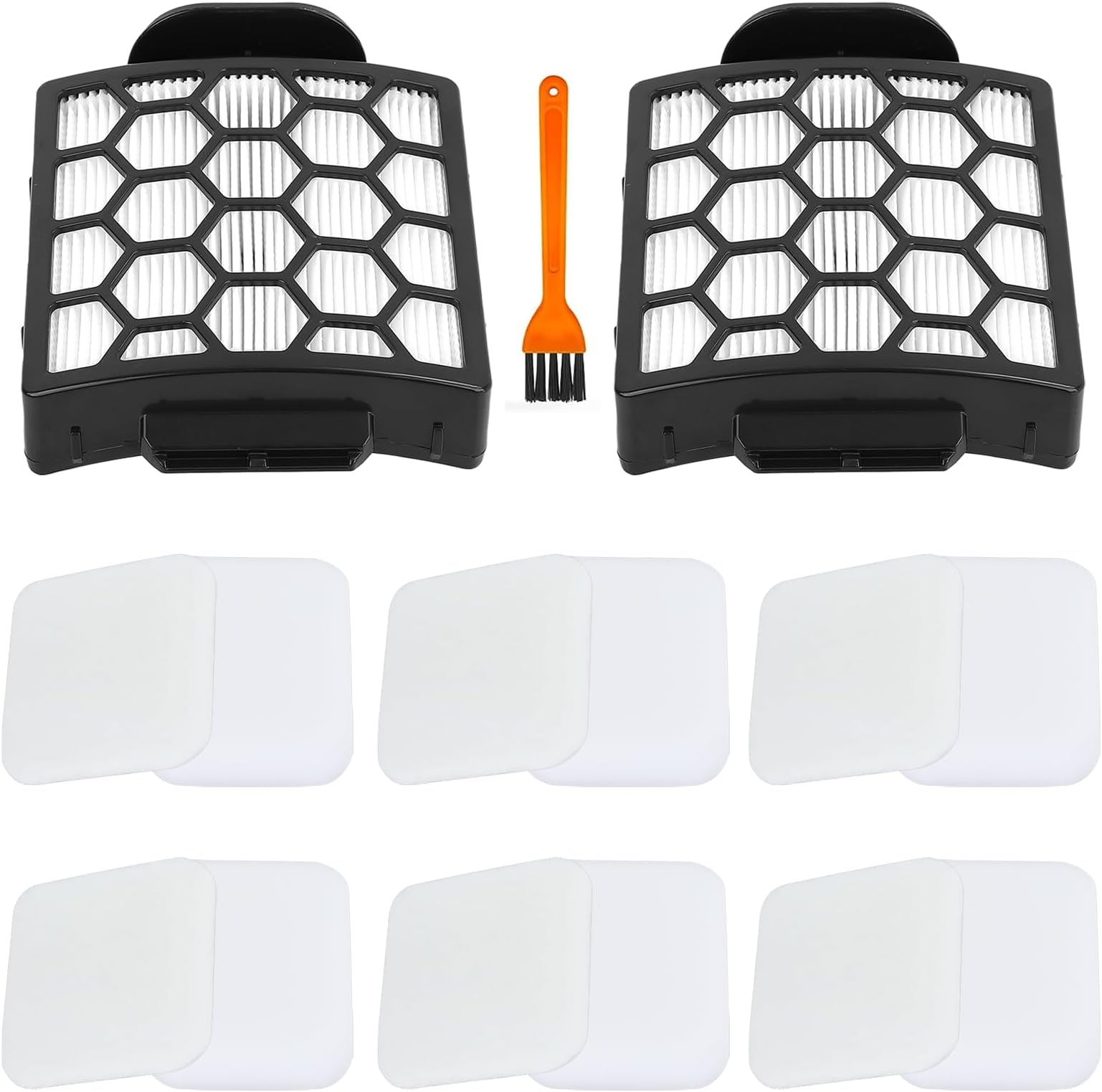 14 Pack Replacement Filter Kit for Shark ZU62 ZU60 Navigator Zero-M Self-Cleaning Brushroll Pet Pro Upright Vacuum - Compatible with ZU62C NV150 NV151 NV251 NV255 - Includes Parts 1238FT60 1239FT60