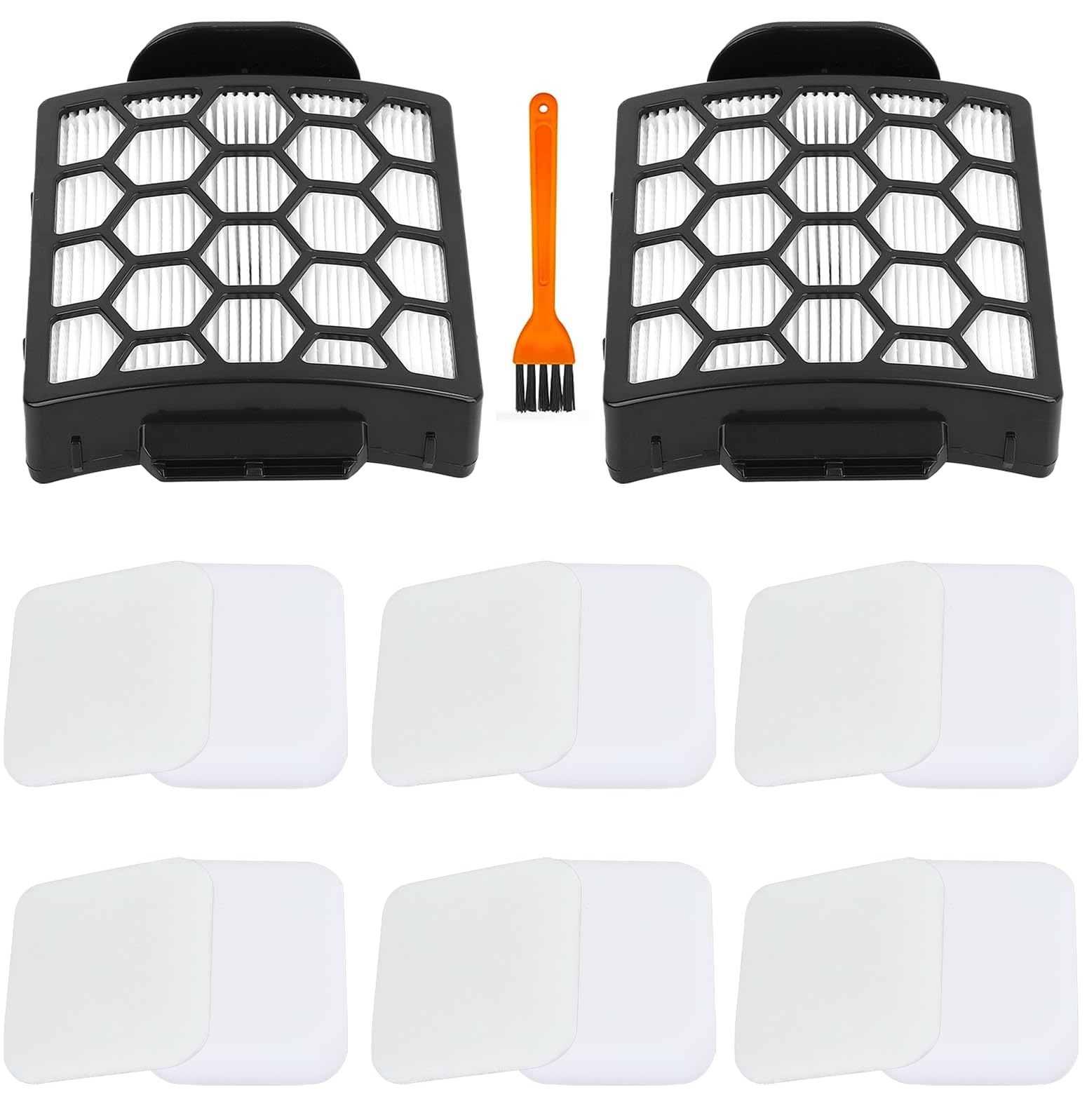 14 Pack Replacement Filter Kit for Shark ZU62 ZU60 Navigator Zero-M Self-Cleaning Brushroll Pet Pro Upright Vacuum - Compatible with ZU62C NV150 NV151 NV251 NV255 - Includes Parts 1238FT60 1239FT60