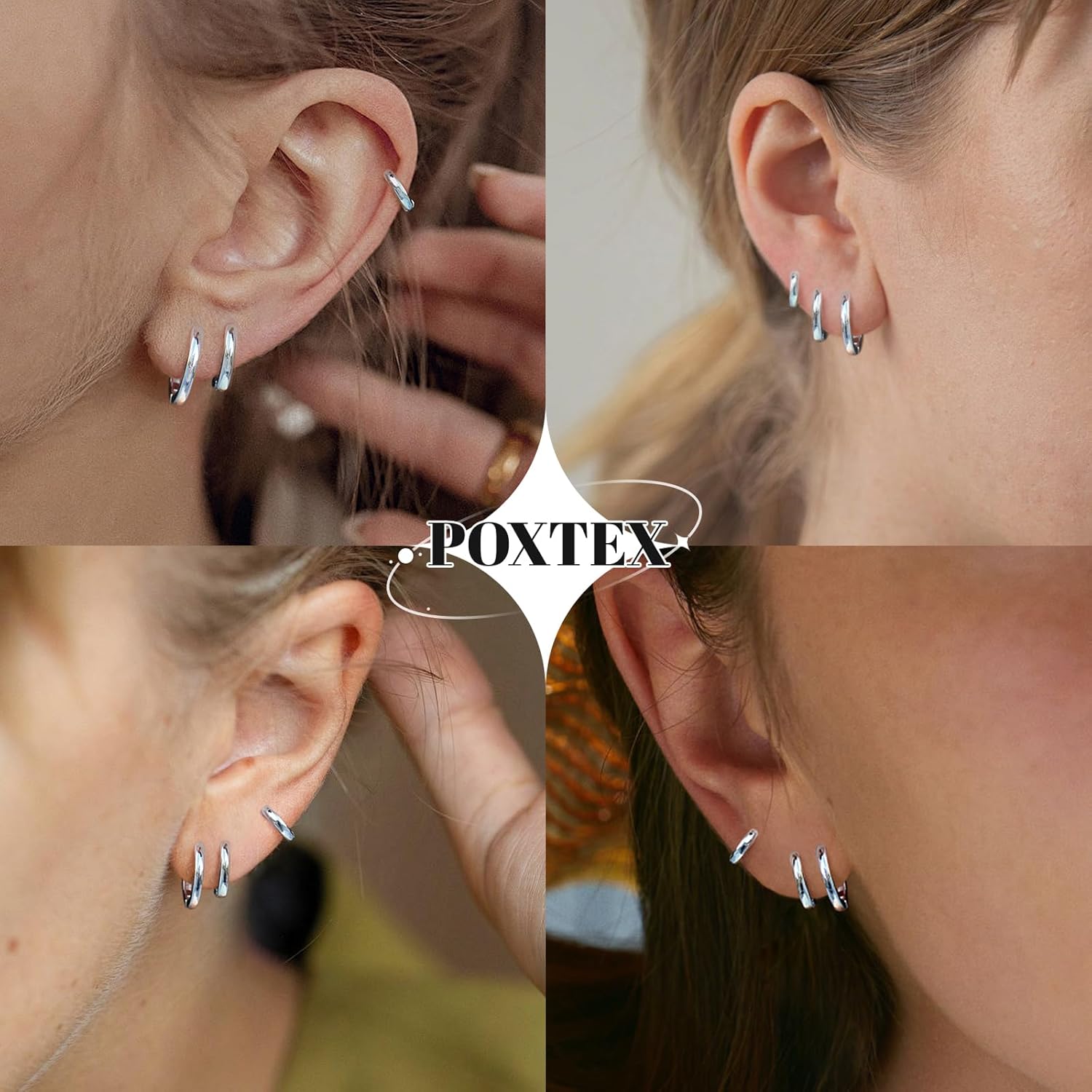 316L Surgical Stainless Steel Hoop Earrings Set for Women 6mm 8mm 10mm 12mm Hypoallergenic Lightweight Cute Mini Cartilage Helix Targus Conch Rook Lobes Sleeper Everyday Earrings for Multiple Piercing - Image 7