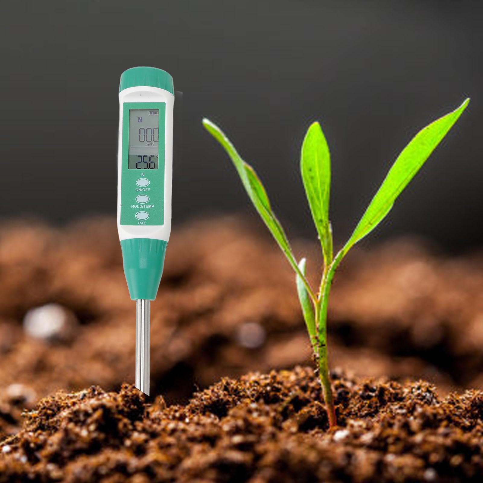 Probador de Suelo NPK, Analizador de Nitrógeno y Potasio con Pantalla Retroiluminada Grande y Apagado Automático, para Plantación en Invernadero Gestión de Fertilizantes