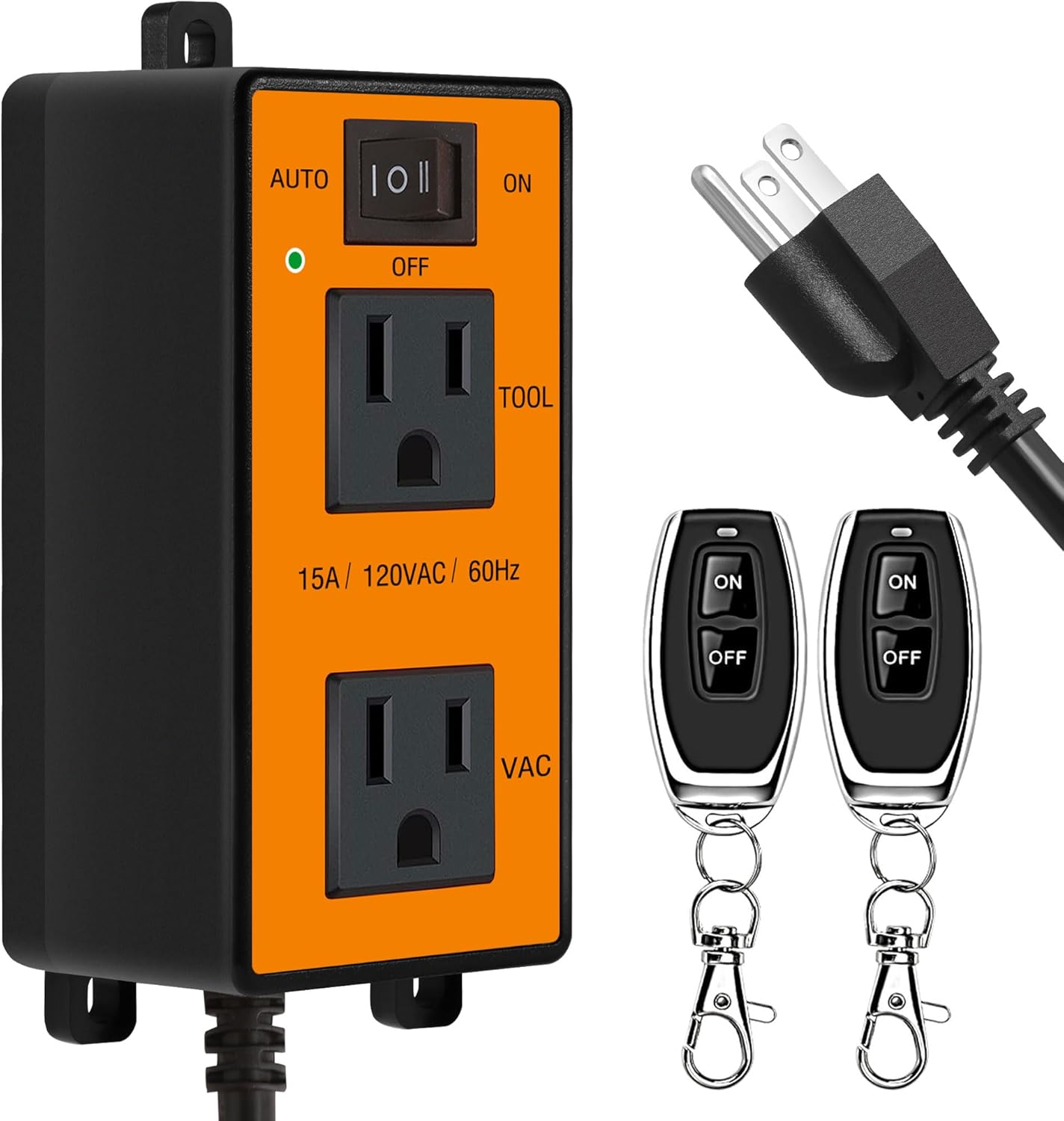 Automatic Vacuum Switch Allows Power Tool/Table Saw to Turn Vacuum Cleaners/Accessories On and Off, Turn-On Delay Prevents Circuit Overloads Shop Dust Collector Off Delay