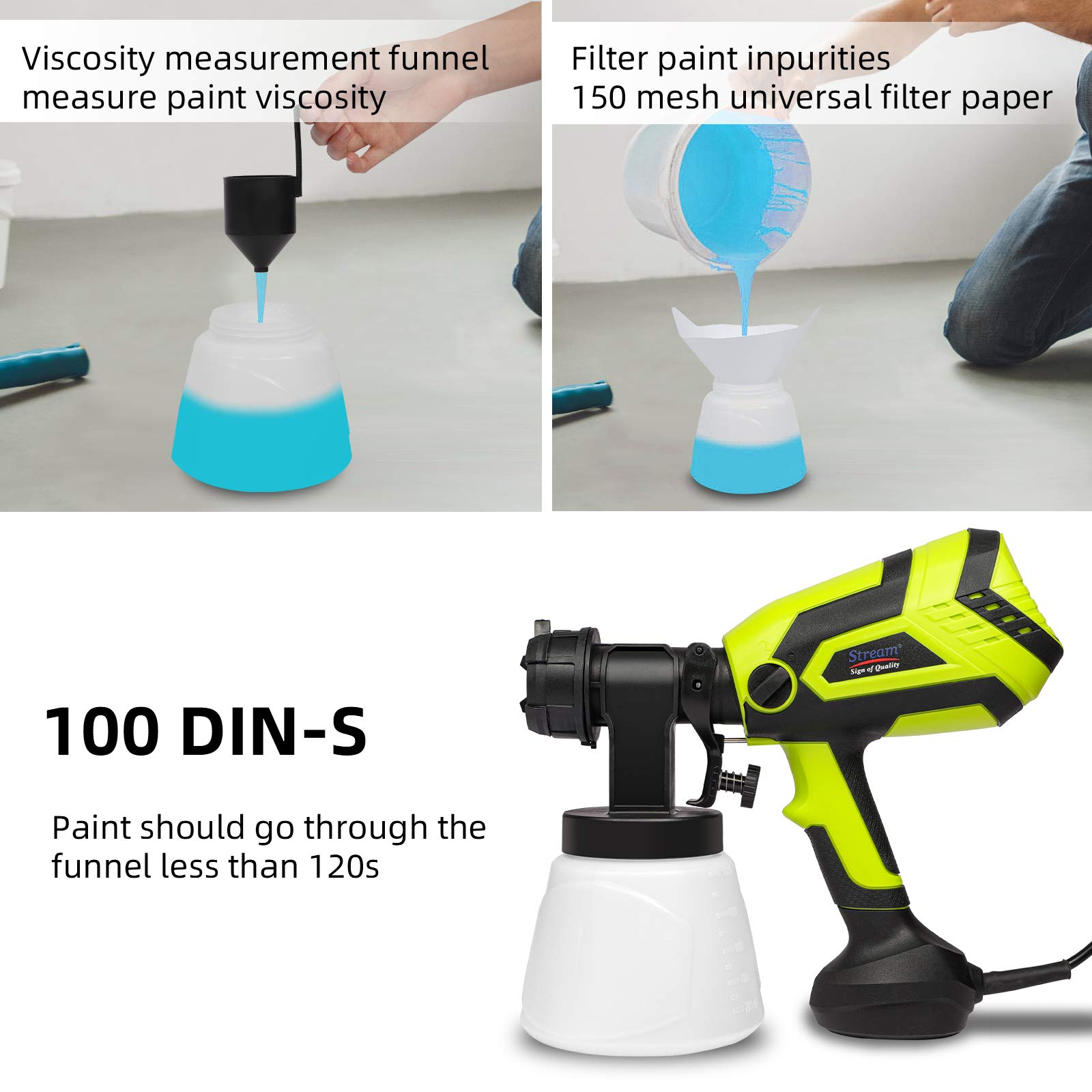 600W Paint Sprayer, Electric Paint Sprayer for Walls Ceilings Fencing