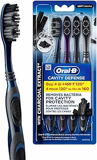 Oral-B Cavity Defense Deep Clean + Whitening Toothbrush with Charcoal Extract Bristles