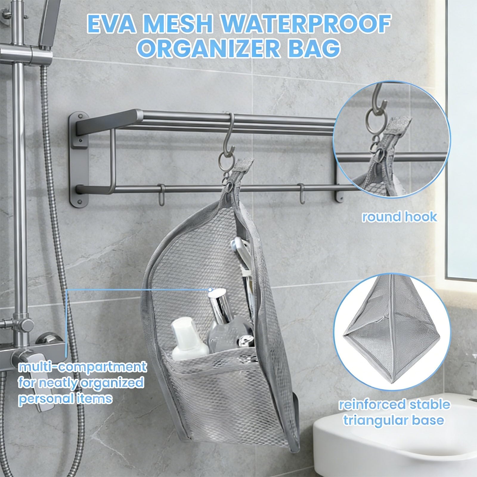 Portable Freestanding Waterproof EVA Toiletry Bag