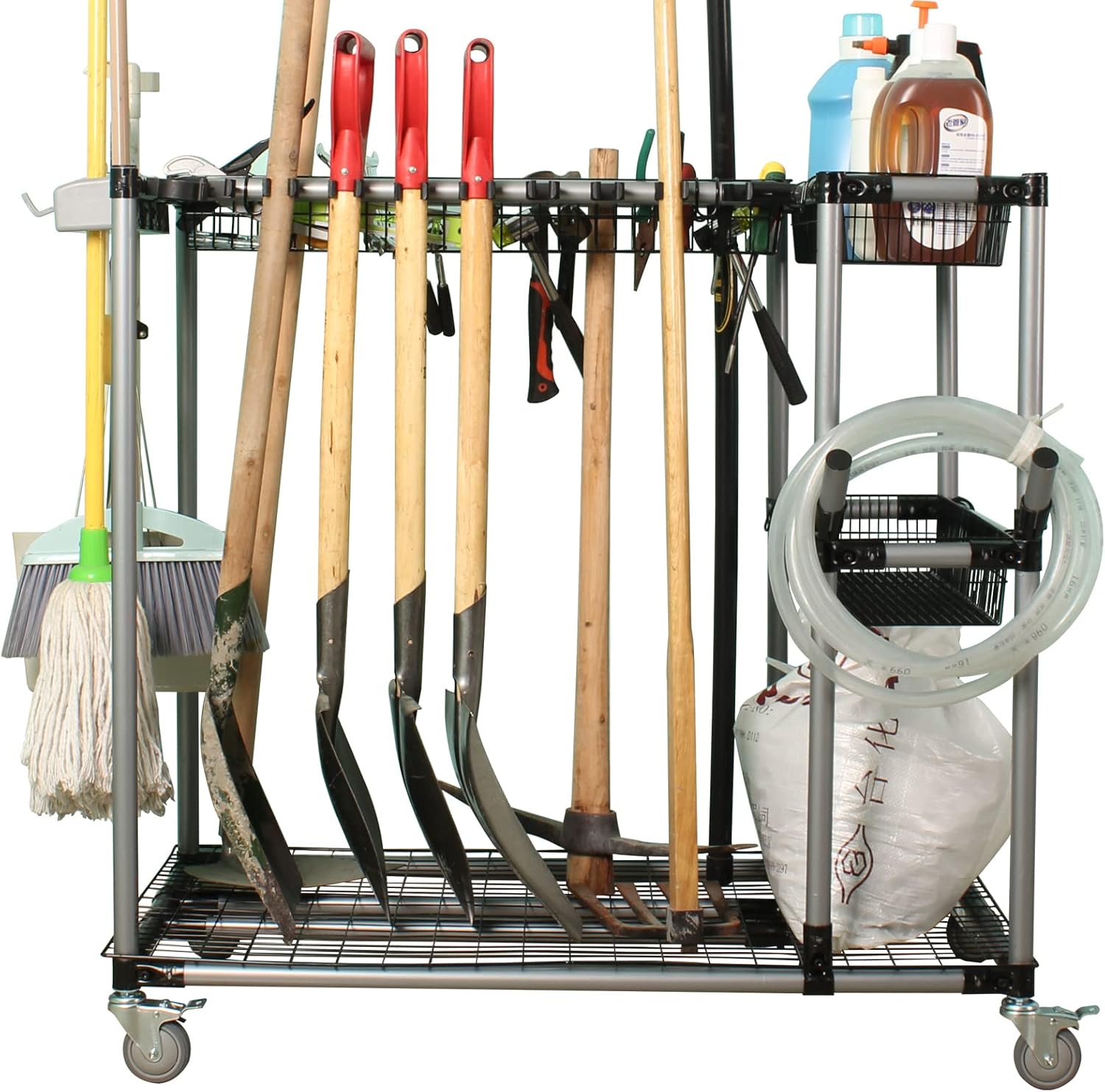 QTJH Multifunctional Garden Tool Cart, Durable and Portable, with Wheels and Casters