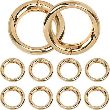 10 Pcs Key Ring Carabiner, Spring O Ring Small Round Clip Metal Carabiner, Purse Holder Clip Wallet Ring Heavy Duty Carabiner Clips for Bag Craft