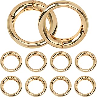 10 Pcs Key Ring Carabiner, Spring O Ring Small Round Clip Metal Carabiner, Purse Holder Clip Wallet Ring Heavy Duty Carabiner Clips for Bag Craft