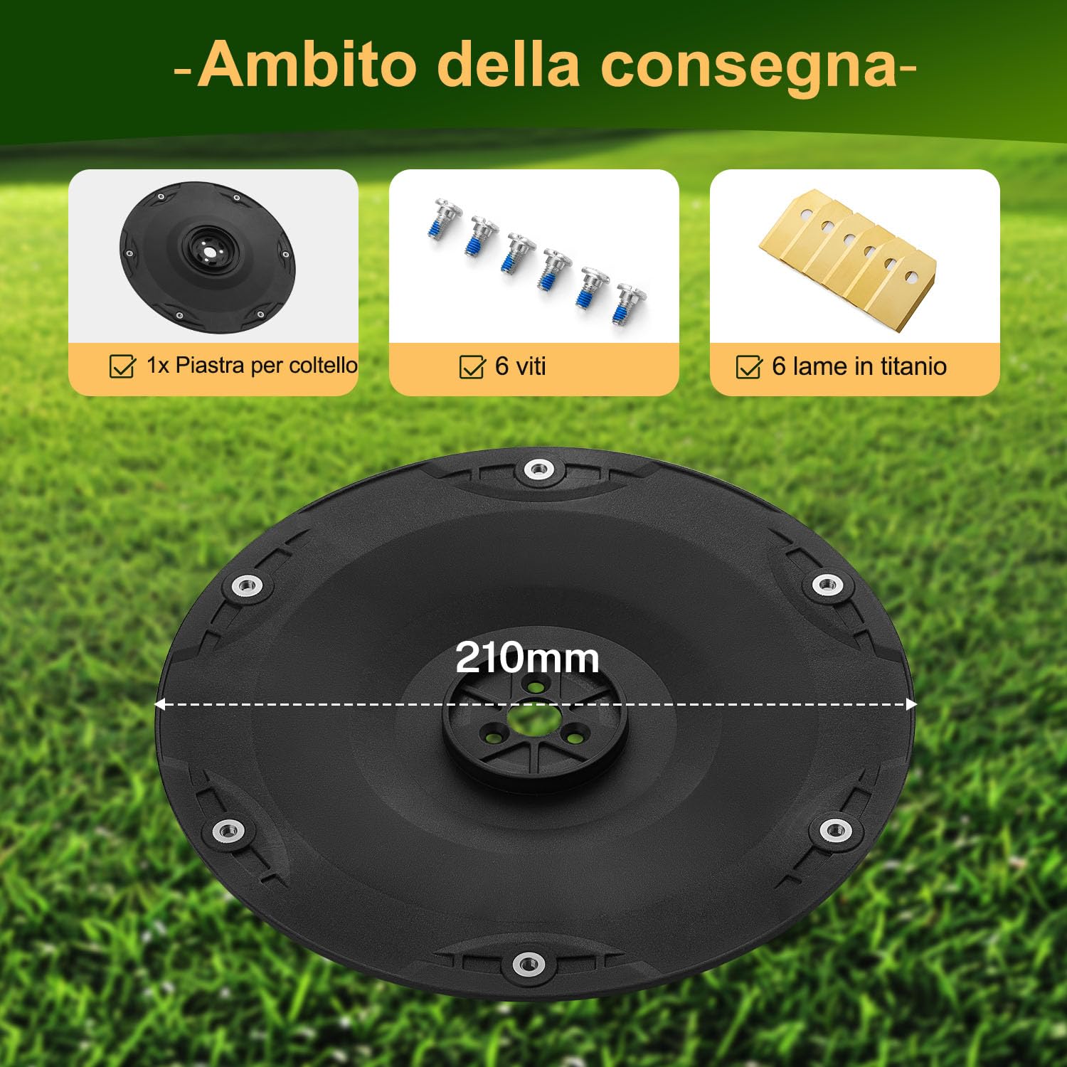 FourShow 【Taglio più Efficiente】 Platti Lama Robot Rasaerba 6 Lame di Ricambio Compatibili con Husqvarna G3-P2 Automower 320, 330X.