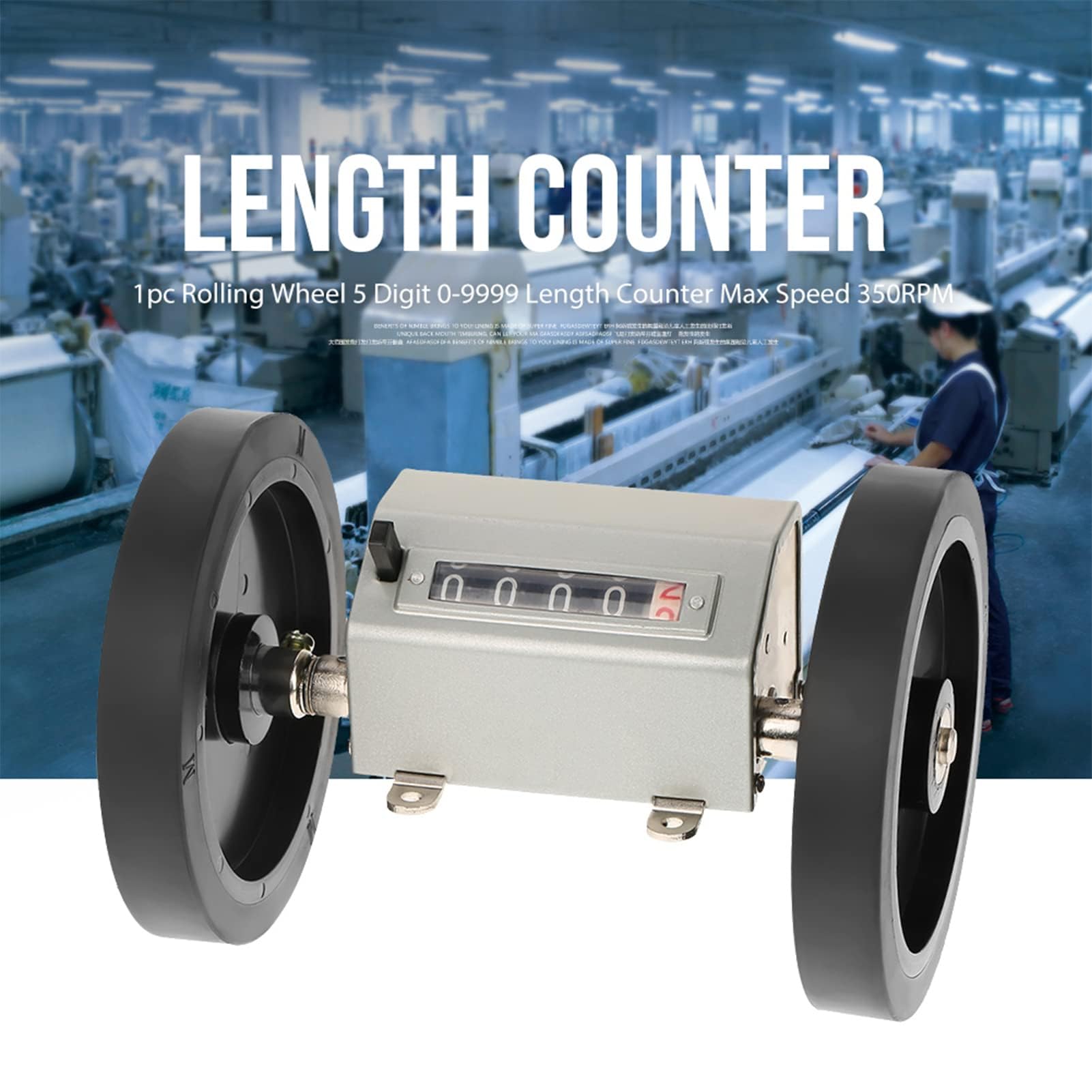 Contatore di Lunghezza con Rotella di Misurazione Metrica Keson Ruota di Misurazione Contametri a 5 Cifre Contametri 0 9999.9 Contatore a Rulli per la Misurazione della Lunghezza
