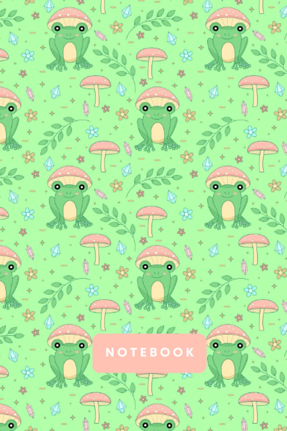 Notebook: Cottagecore Frog Notebook | Cute Green Frog Mushroom Journal Diary | Kawaii Aesthetic | Japanese Korean Stationery | A5 6x9” | 120 College Ruled Lined Pages