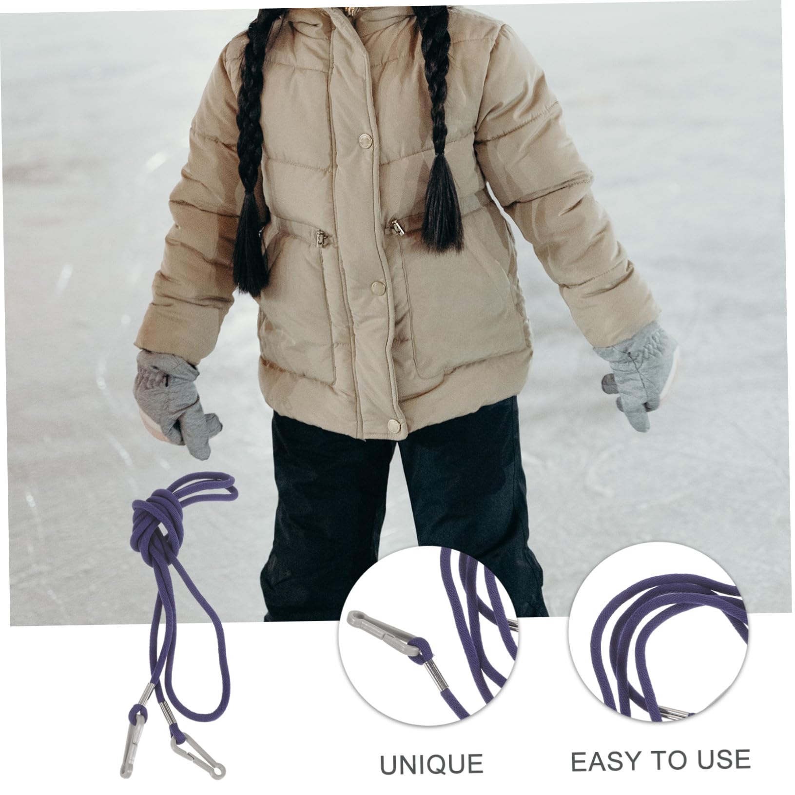 Cuerda Antipérdida para Guantes de Niños de Nailon Azul Marino