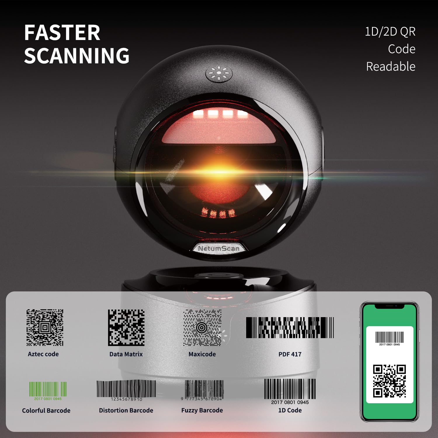 Amazon.co.jp: NetumScan自動全方向デスクトップバーコードスキャナー