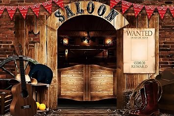 10x8ft Western Saloon Backdrop, Cowboy Wild West Wood Barn Photography