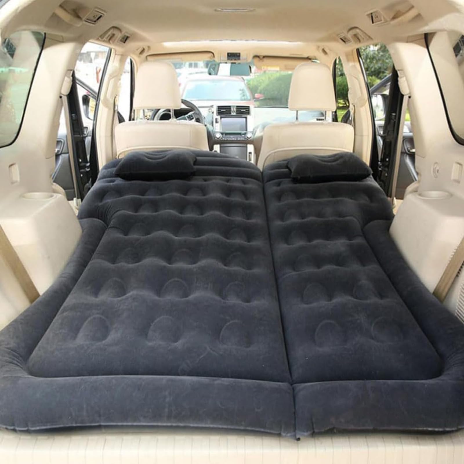 RWQZEOJO For Mitsubishi Pajero Outlander ASX Montero Car Air Mattress, inflatable mattress Inflatable Car Bed SUV Mattress Split Blow Up Car Travel Bed with Electric Air Pump,B