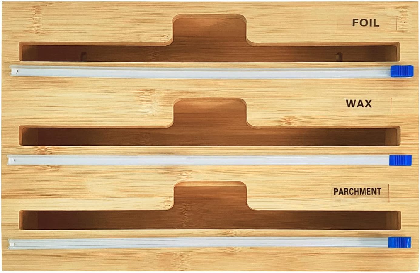 fghuim Bamboo Wrap Dispenser with Cutter and Labels