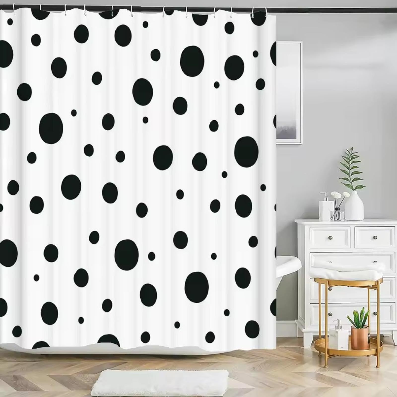 Rideau de douche imperméable lavable à motif géométrique pour bain