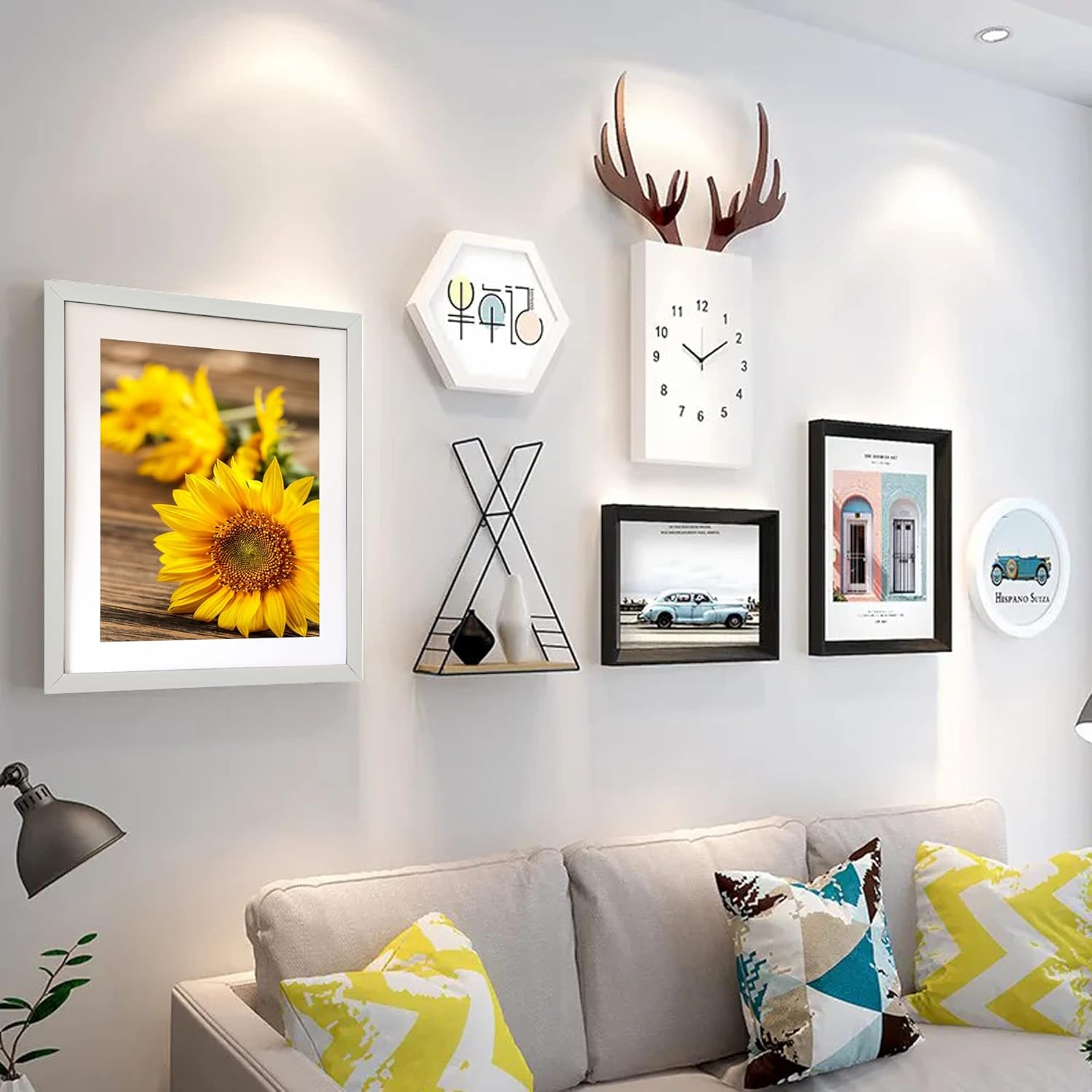 14x17 Wall Picture frame with 11x14 mat, White Gallery Photo Frame for Horizontal or Vertical Display