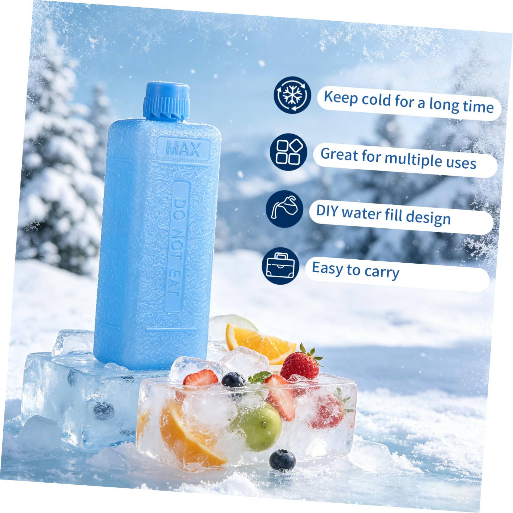 jojofuny 20 Pezzi Ice Box Condizionatore Confezioni Freezer Riutilizzabili in PE per Atmosfera, Raffrescatore Portatile per Preservazione Alimenti e Picnic Outdoor