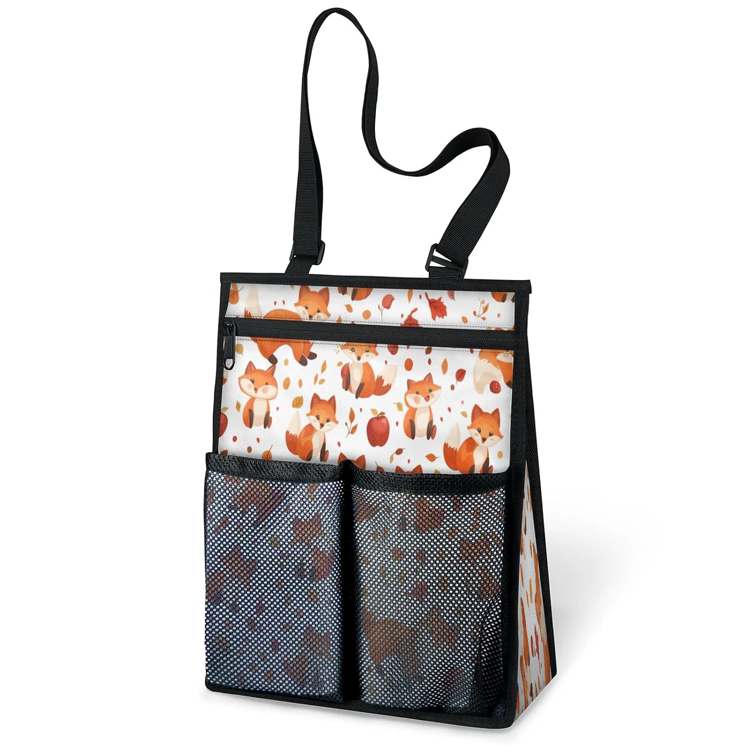 Ourtheme Cute Cartoon Foxes Portable Shower Bag for Travel Gym Camp Beach Tote Shower Caddy Bags Hanging Toiletry