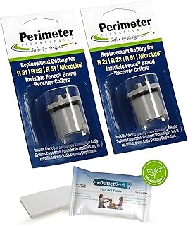 Perimeter Technologies Invisible Fence Collar Battery - Brand Compatible - Includes eOutletDeals Pet Towel (2 Pack)