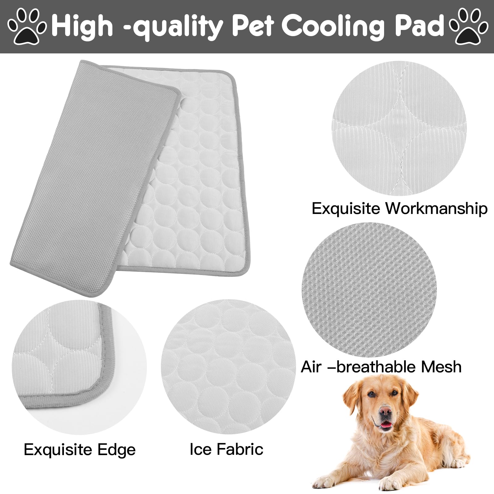 Tappetino Refrigerante per Cani Gatti, Tappeto Refrigerante per Cani Tappetini Refrigeranti Cuccia Cane Estiva Cuscino per Cani Tappeto Rinfrescante Gatto Materassino per Cani Coperta per Cani
