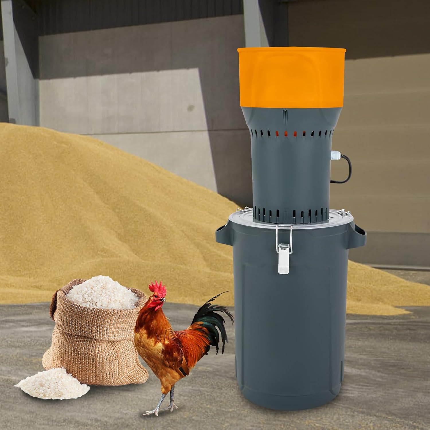 Electric Agricultural Feed Grain Mill Grinder Grinder Grain Corn Wheat Mill Grinding Machine Commercial Spice Grinders 1000W Wheat Cereals Herb Pulverizer for Dry/Dehydrated (25L)