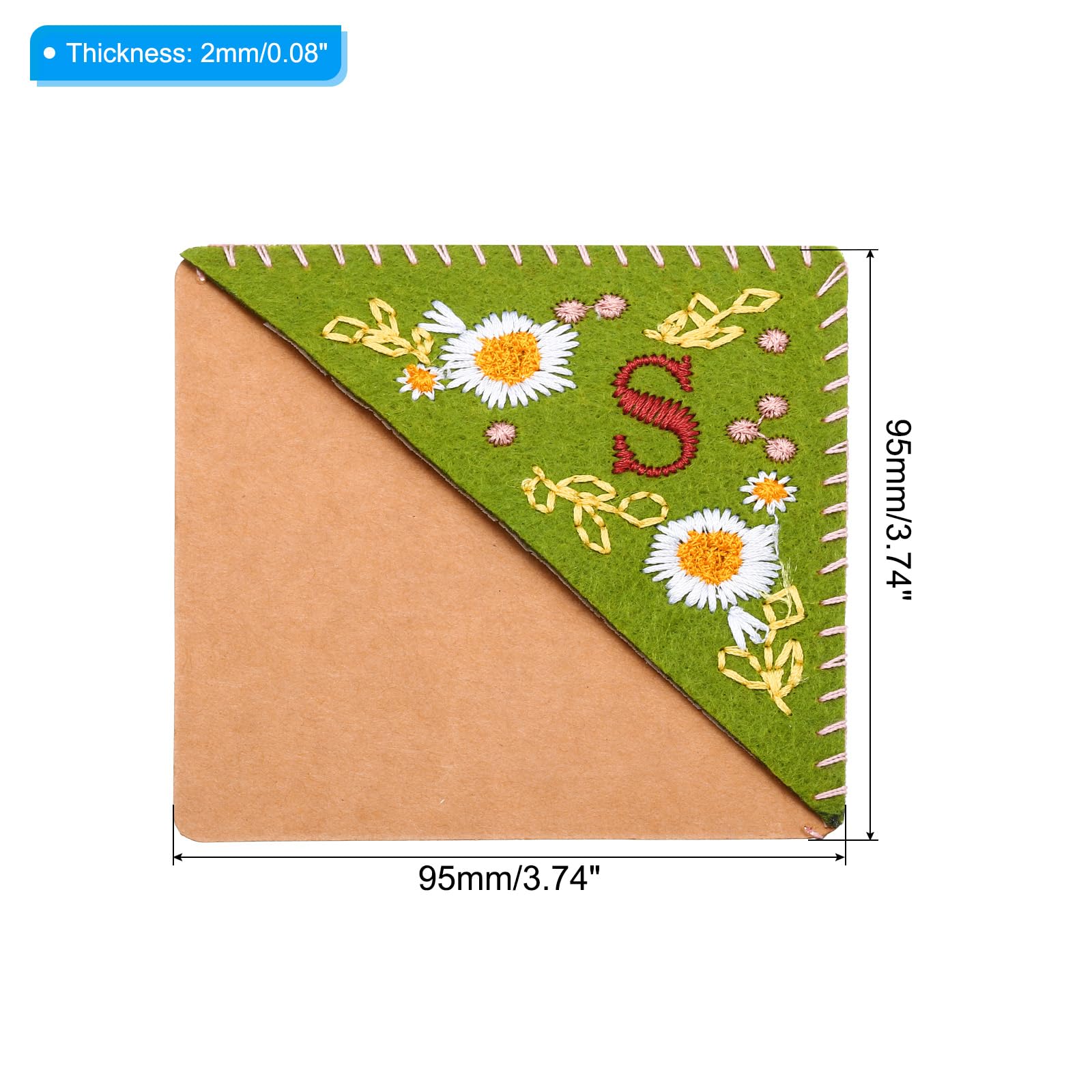 Litthing Marcapaginas De Esquina Bordado A Mano, 26 Letras Personalizados Marcapágina Estaciones Triángulo De Fieltro Regalos Para Amantes De Los Libros Hombres Mujeres