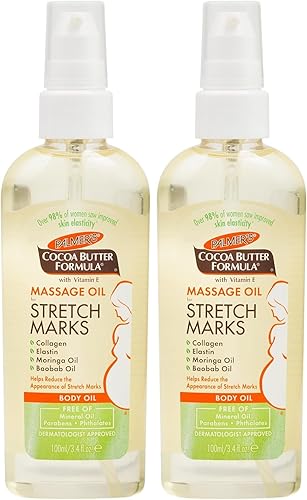 Miniatura 6 de Aceite de masaje con fórmula de manteca de cacao Palmer's para estrías y cuidado de la piel durante el embarazo, 3.4 onzas