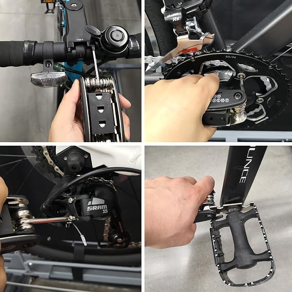 Kitbest Bike Repair Tool Kit, Bicycle Puncture Tire Patch Repair Tool Kit Contains 16-in-1 Bicycle Multi Tools, Portable Cycling Road Mountain Bike Accessories