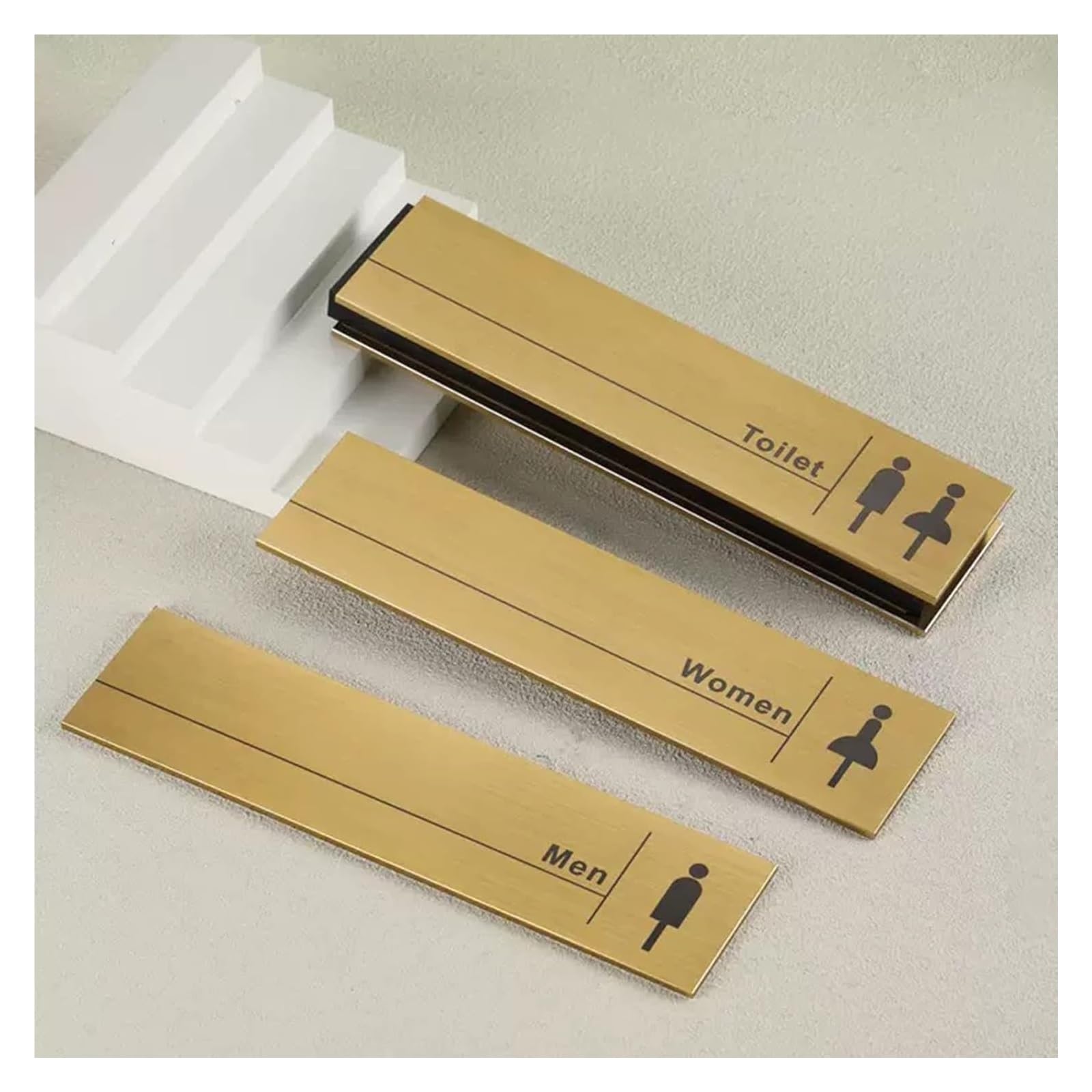 Carteles para aseos, Aluminio, letrero de decoración baño apariencia retro, 12,6 * 3 pulgadas