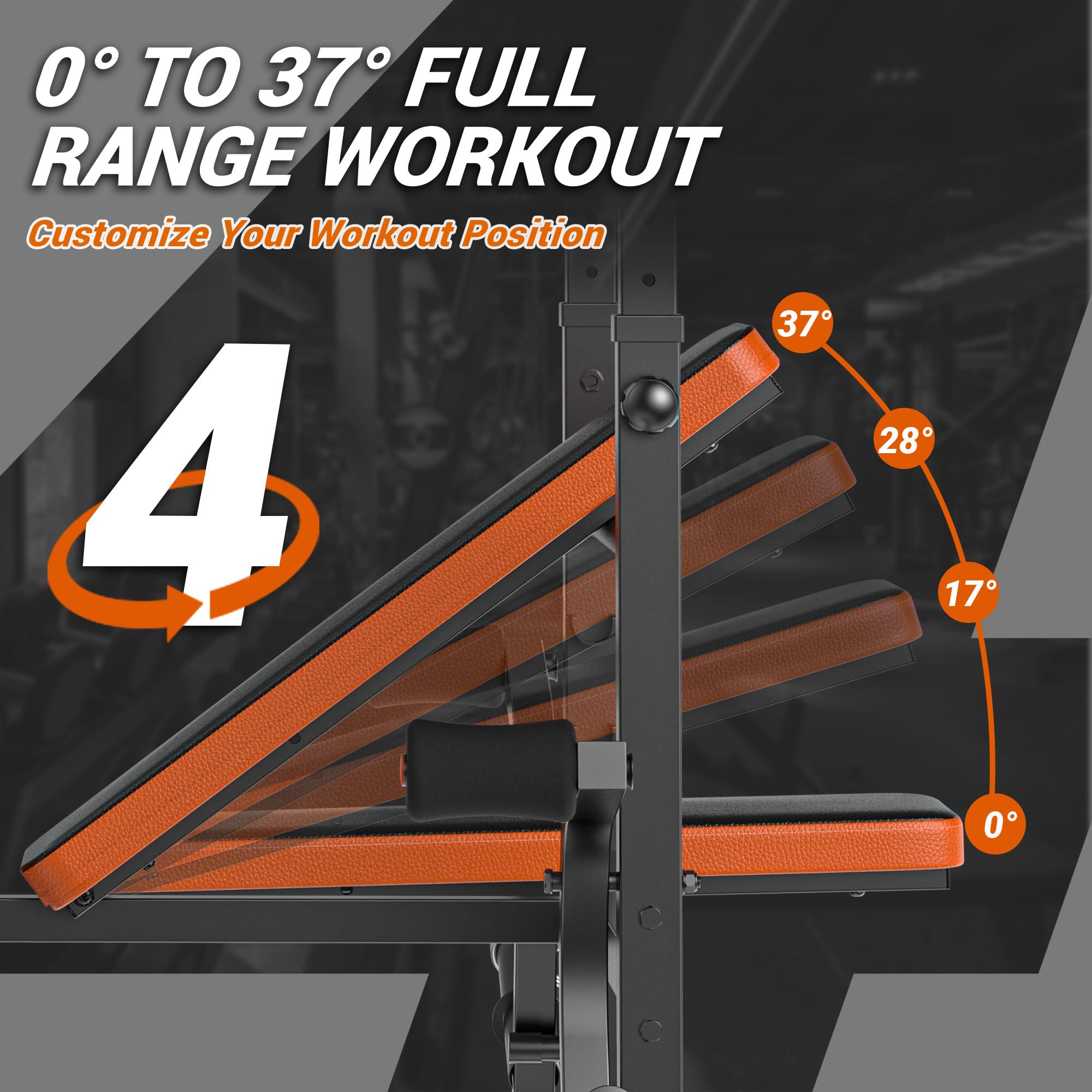 Weight Bench, 770LBS Bench Press Set with Leg Extension, 6 in 1 Olympic Weight Bench for Home Gym, Adjustable Workout Bench with Rack & Preacher Pad, Flat Incline Bench for Weight Lifting
