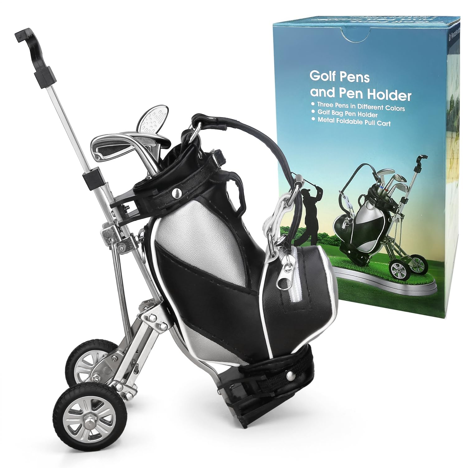 10L0L Golf Gifts for Men Golf Pen Holder Stocking Stuffers for Golfers Funny Gifts Unique Office Supplies Desk Decor, Gift for Birthday Christmas Golf Tournament for Boss Dad Husband Golf Lovers