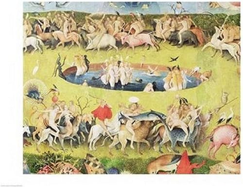 Hieronymus Bosch - Póster con texto en inglés "The Garden of Earthly Delights" (24 x 18 pulgadas)