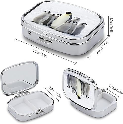 Miniatura 8 de Koala Painting - Pastillero pequeño, organizador de pastilleros de metal con cerradura, mini caja de medicina portátil, caja de vitaminas diaria a