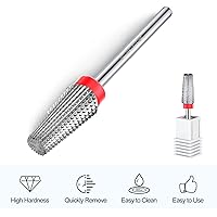 Vista 5 de Tungsten Nail Drill Bits 5 in 1 Carbide Nail Drill Bits for Acrylic Hard Gel Cuticle Remove 3/32'' Universal Bits for Efile Nail Drill Machine