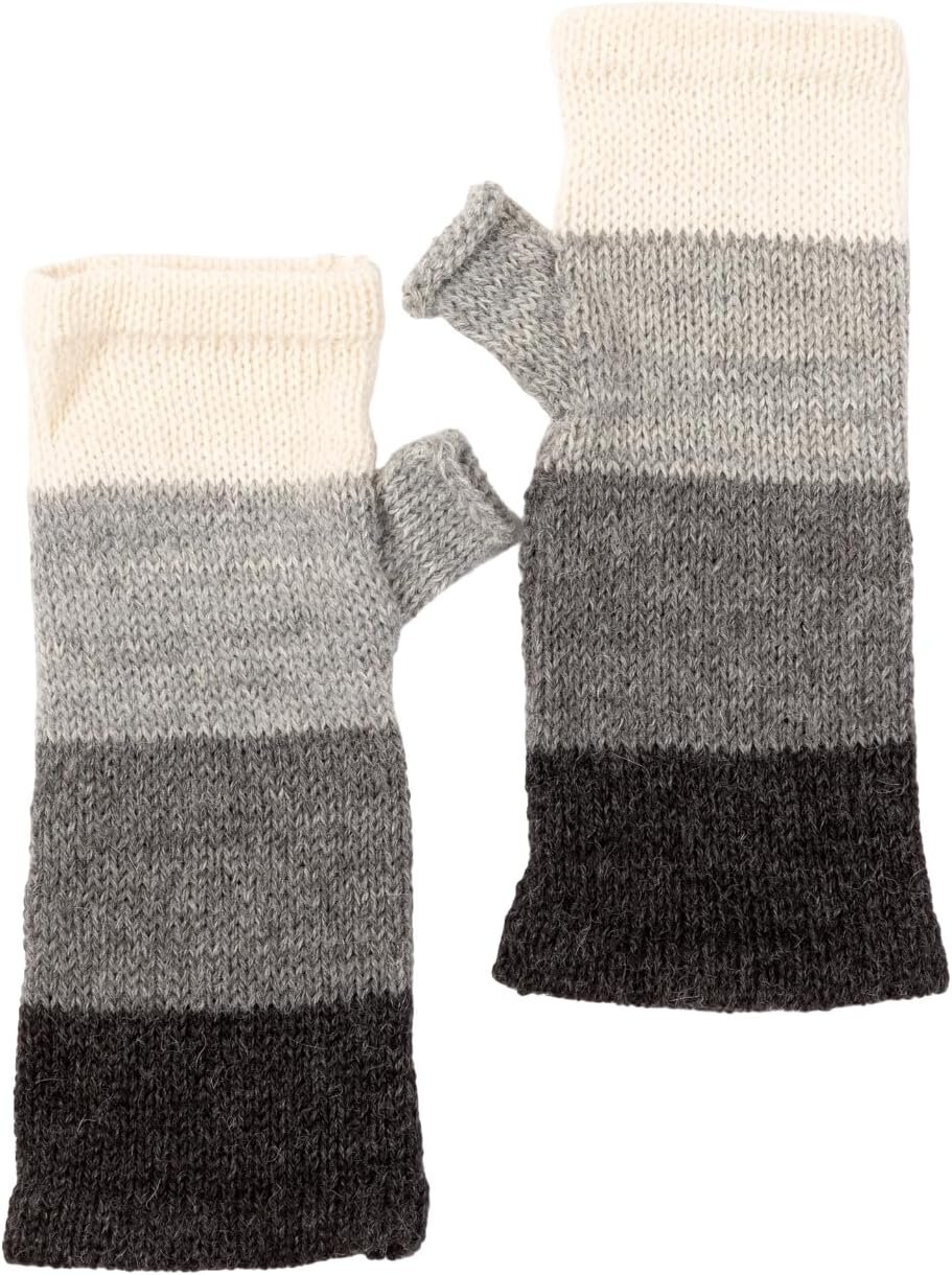 GreaterGood Alpaca Fingerless Mittens Gloves for Women 100% Super Soft Alpaca Fiber Handmade Fair Trade Typing Texting Gloves