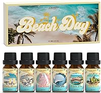 Vista 1 de SALUBRITO Set de aceites aromáticos de playa, aceites esenciales de verano para difusor, vela, fabricación de jabón, brisa playera, sal marina, isla