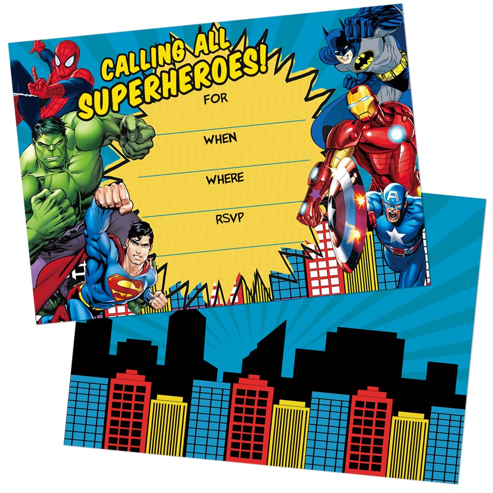 Amazon.com : Phoenix Party Superhero Invitations Cards Hero Party Supplies  Birthday Friends Card - 20 Set, Hero-CARD : Home & Kitchen