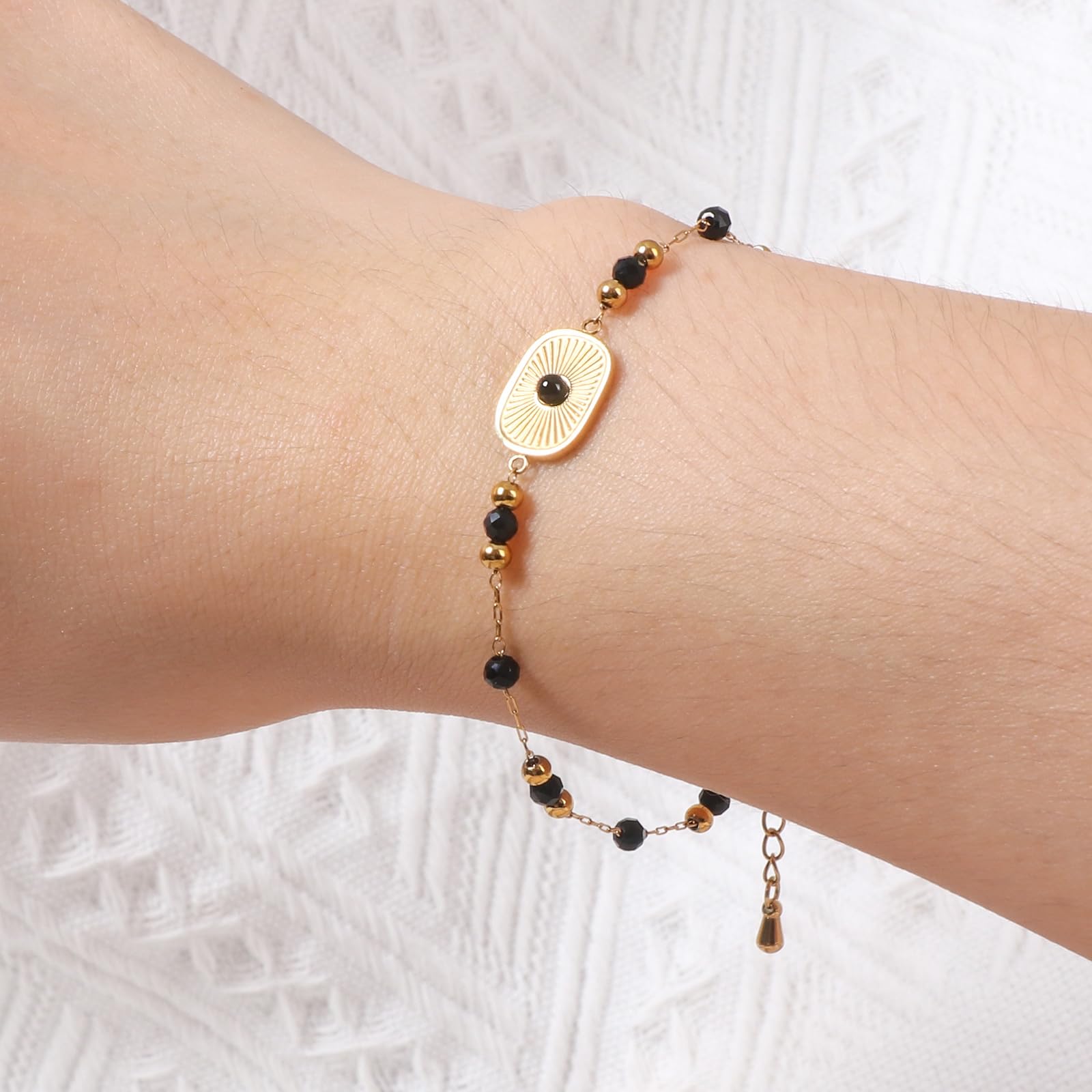 Juego de joyas de cuentas de piedra natural para mujer, juego de collar y aretes de bola redonda de acero inoxidable, regalo de Navidad para madre y esposa