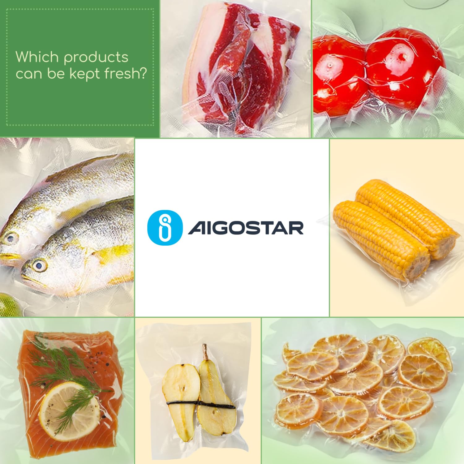 Aigostar - Rollos de Bolsas para Envasar al Vacío. Pack de 6 Rollos de 20x300 cm y 28x300 cm, Sin BPA. Bolsas de Envasado al Vacío para Alimentos, Resistentes. Aptas para Máquinas de Envasado al Vacío