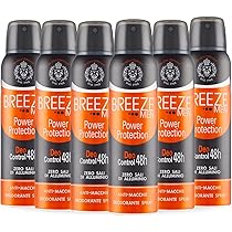 BREEZE | Deodorante Spray Power Protection, Breeze Men, 6×150 ml