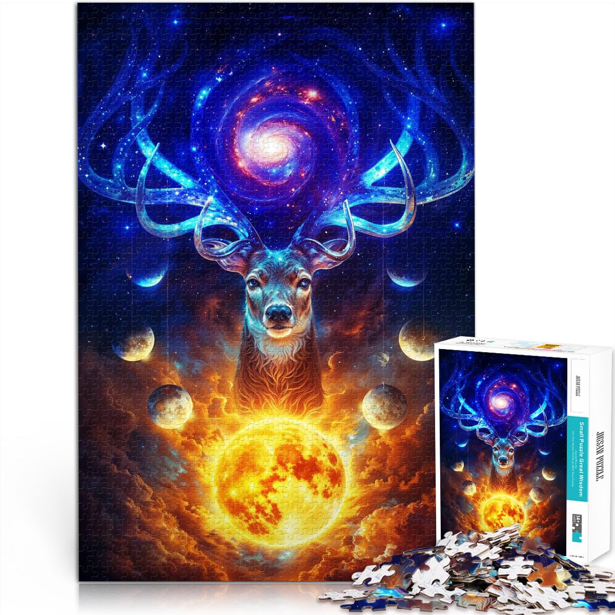 Adults 1000 Piece Jigsaw Puzzle Herald of Starlit Night Stress Relief Toys 26x38cm Educational Game for Birthday, Chrismas for Age 14 Years Up