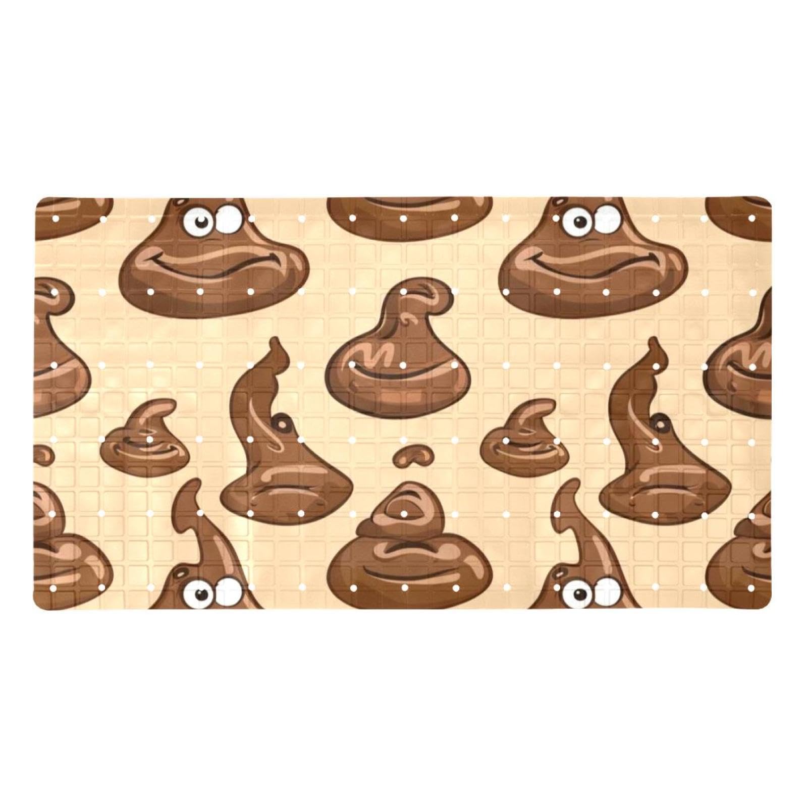 Tapis de bain antidérapant Cute Poo en PVC 38x68 cm pour baignoire sécurisée