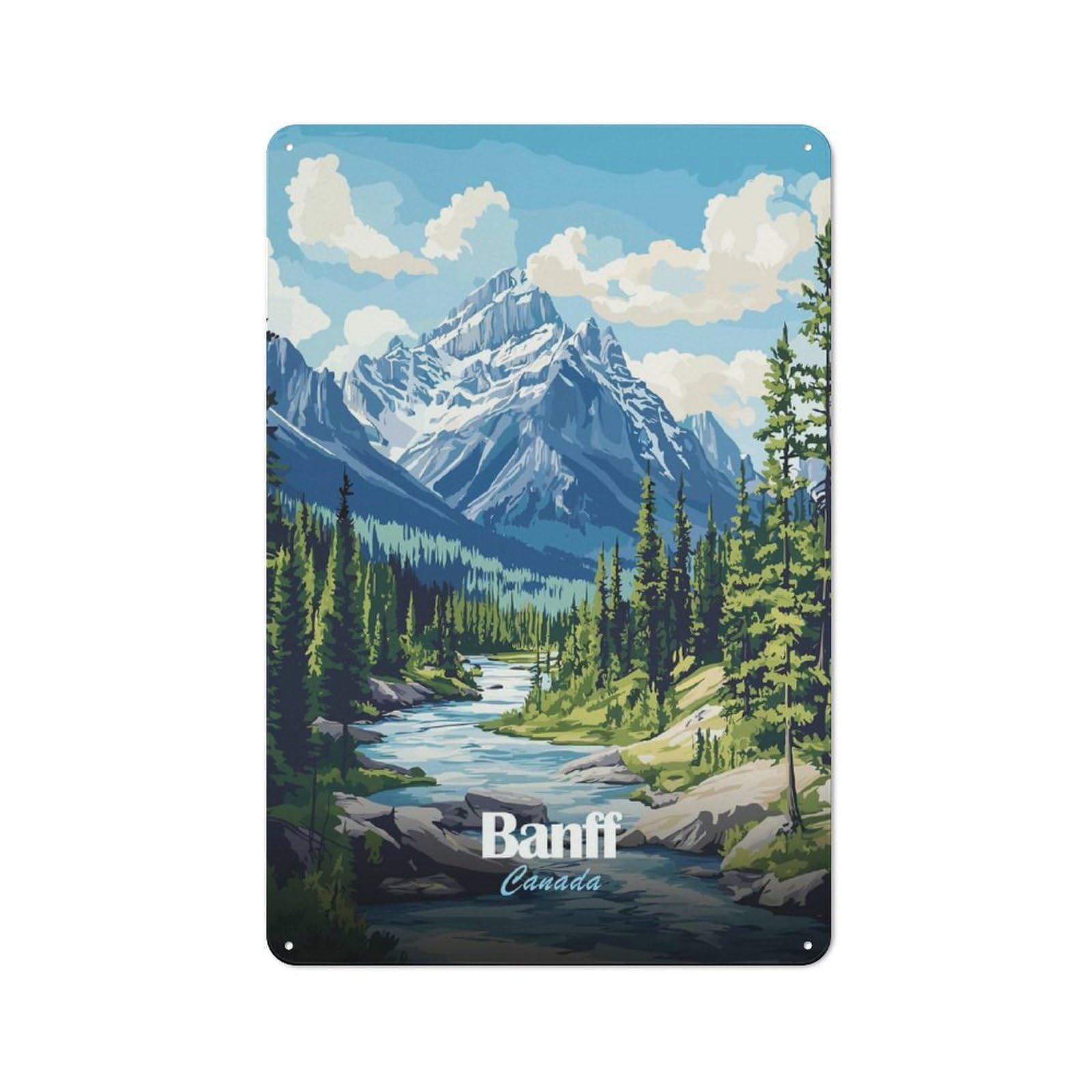 Banff National Park Landscape(4) Classic Metal Wall Decor 30x20cm, Metal Wall Plaque for Hobby Room, Office, Lounge Or Living Room