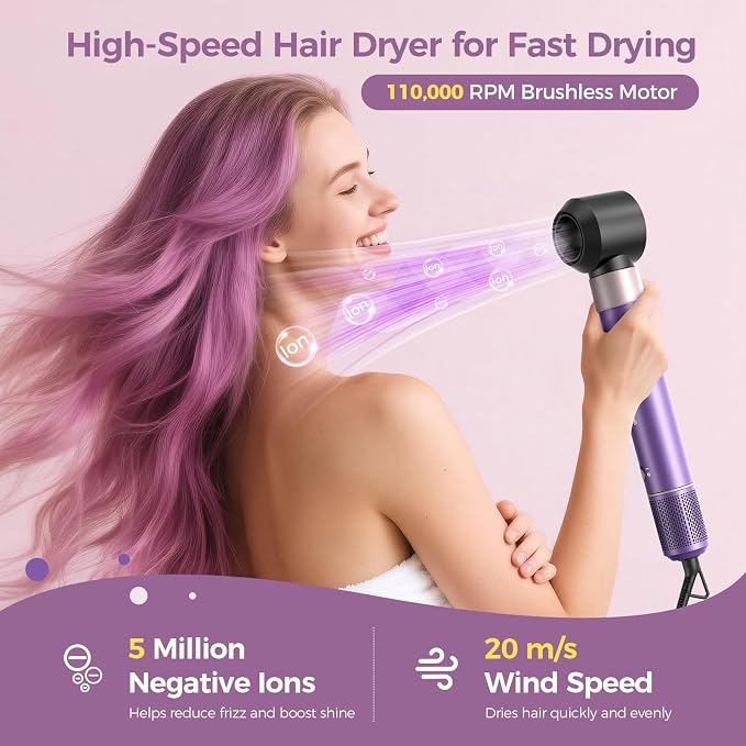 Cepillo secador 7 en 1 con aire caliente Lilac miniatura 6