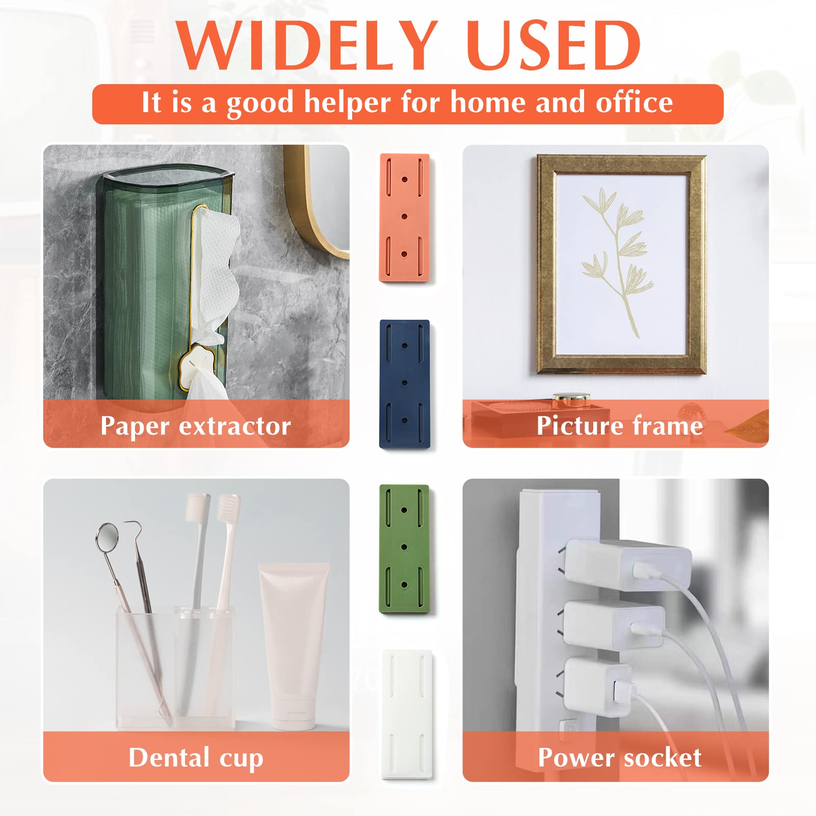 SOLUSTRE 6er Set Steckdosenhaken Selbstklebend - Weiß, Wasserdicht & Praktisch