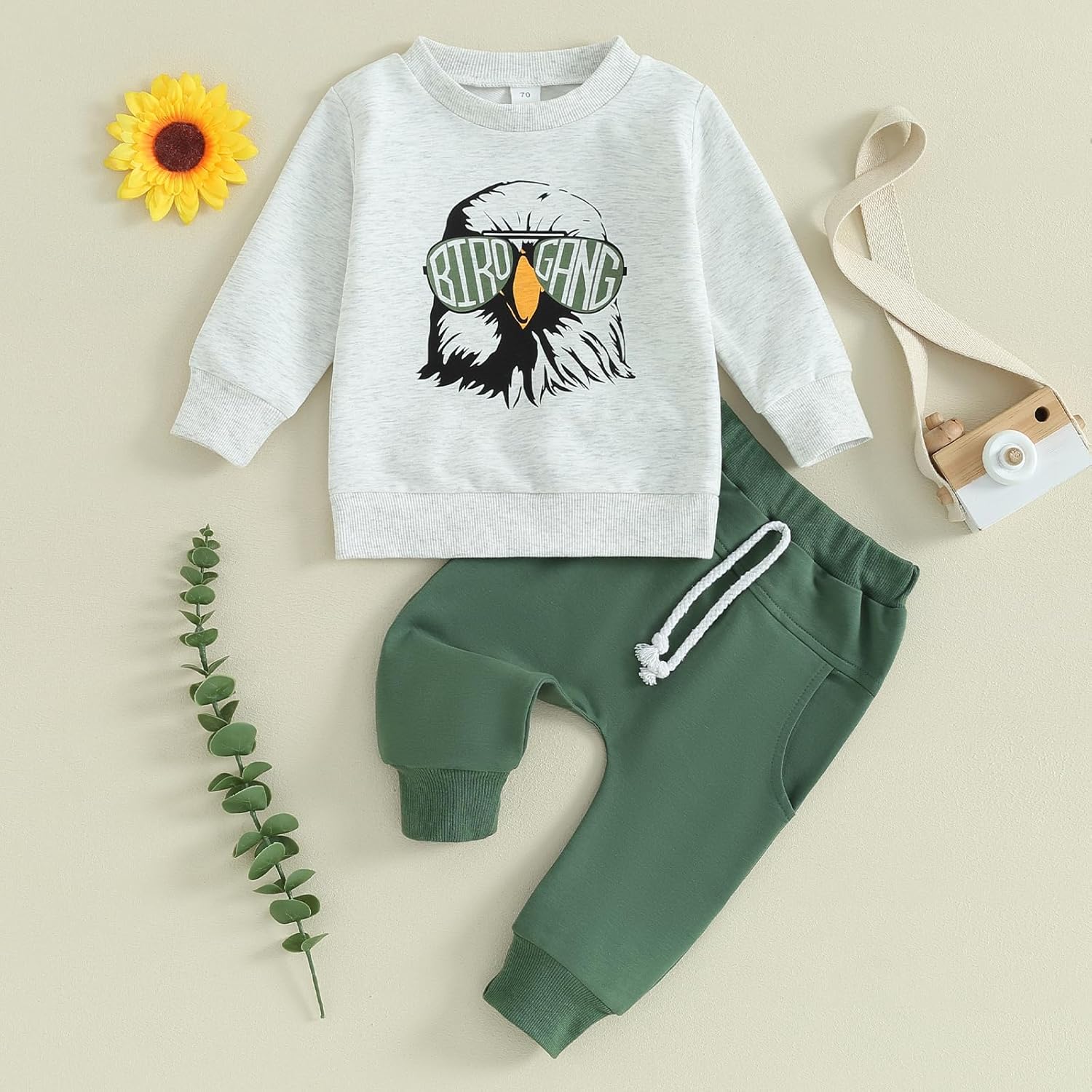 Chloefairy Toddler Baby Boy Football Outfits Birds Sweatshirt Shirt Top Jogger Pants Set 2Pcs Infant Fall Winter Clothes - Image 2