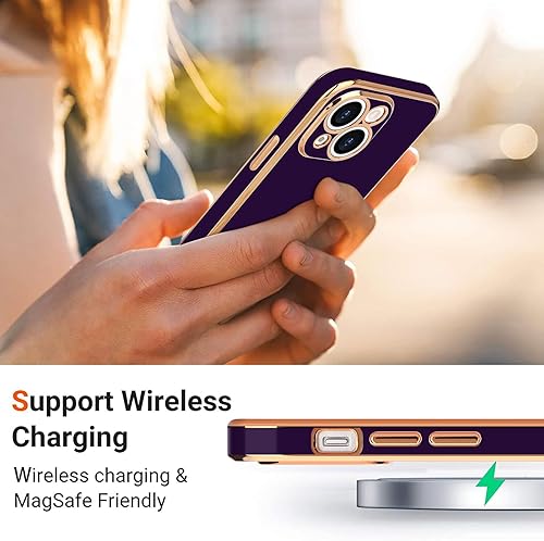 Miniatura 5 de Teageo Funda para iPhone 15 Pro con protector de pantalla 2 unidades para niñas y mujeres, diseño de corazón de amor femenino, funda suave de lujo,