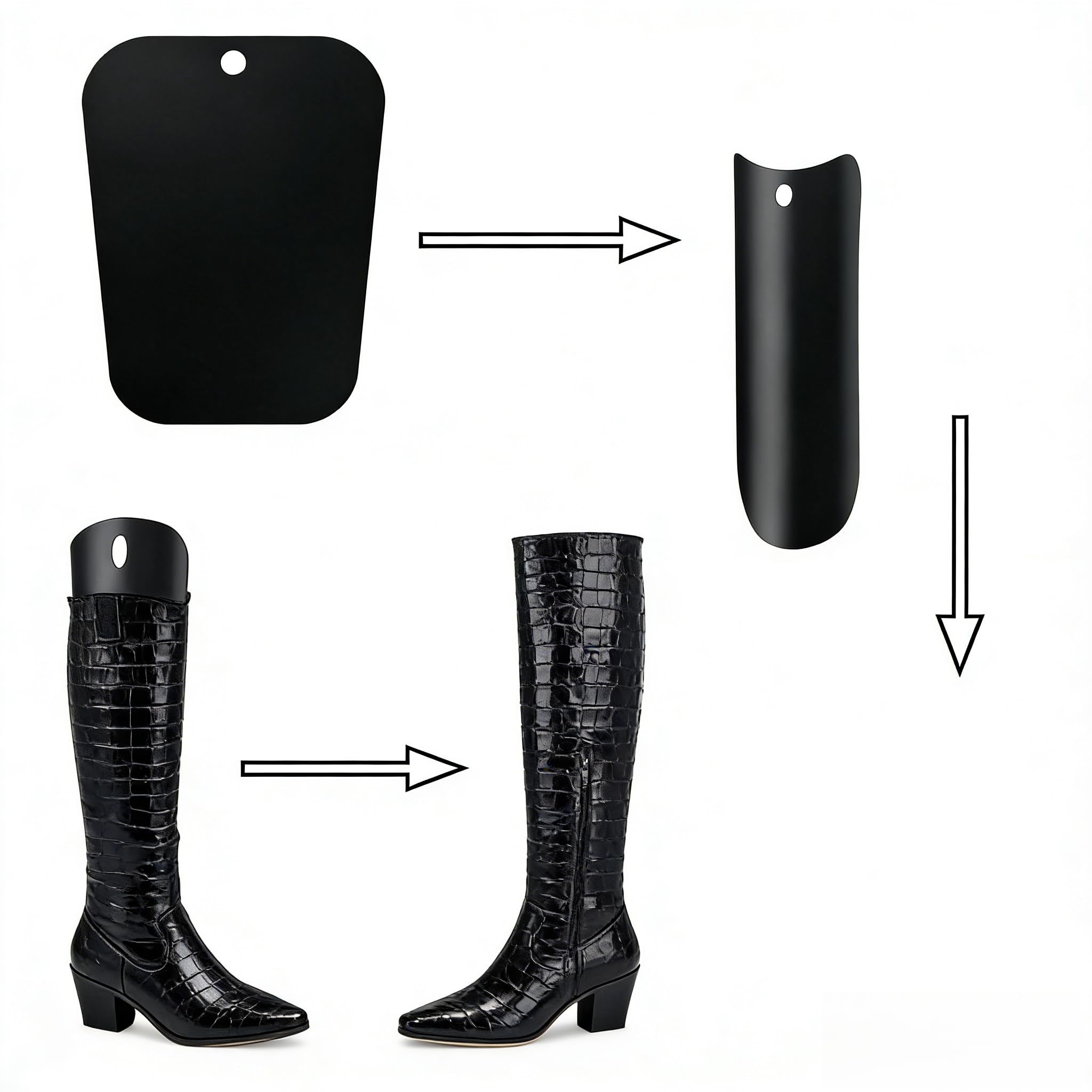 10 Stück Hochwertige Stiefelspanner für Damen und Herren Als Stiefelform Einsätze, Stiefelformer Formeinsätze und Hohe Stiefelstütze halten sie Ihre Stiefel in Form(Schwarz,12 Zoll)