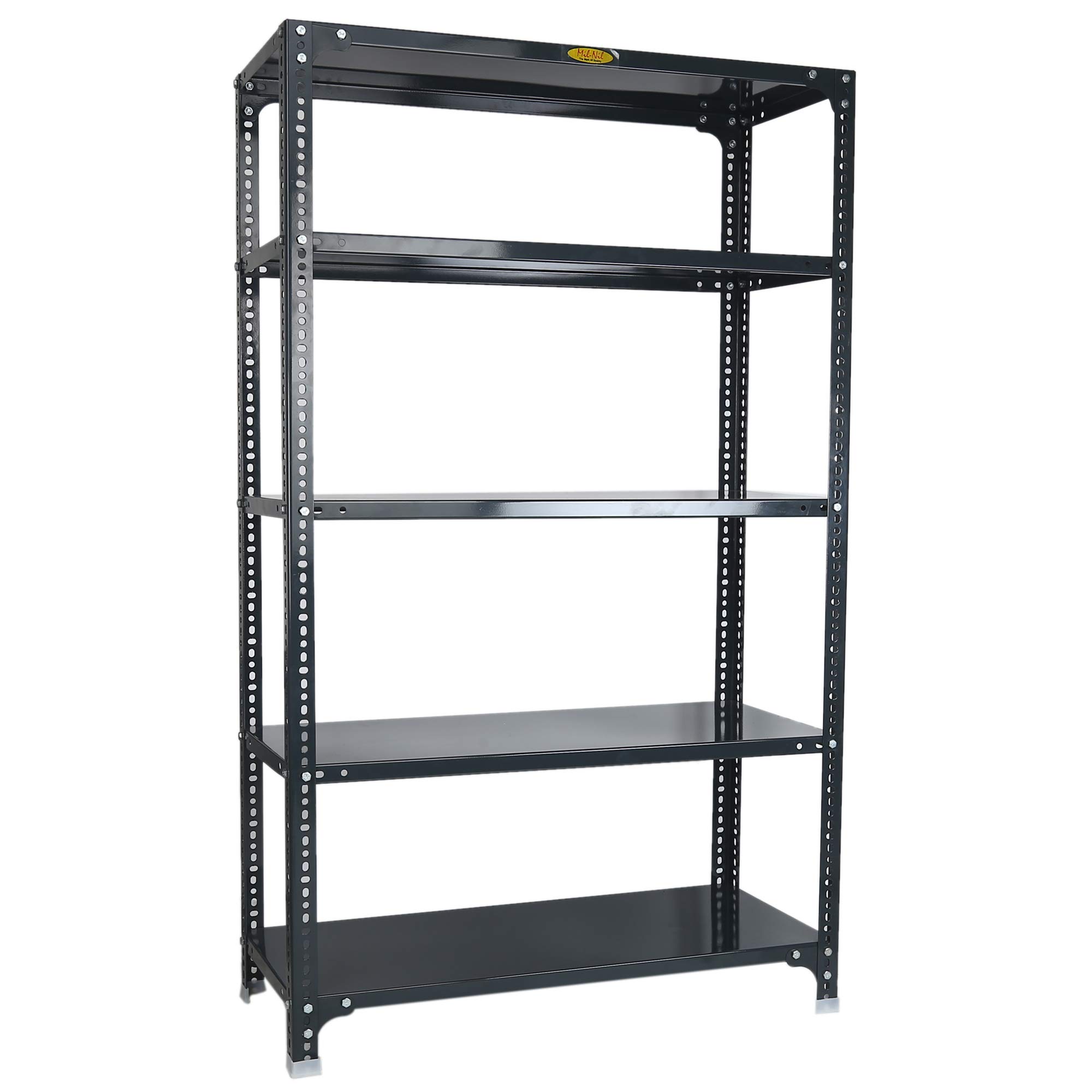 Mil-Nil Prime CRC Sheet 5 Shelf Multipurpose Slotted Angle Rack, 60 x 36 x 15 Inch, 24 Gauge (Grey) 16 Gauge Angles-image-42
